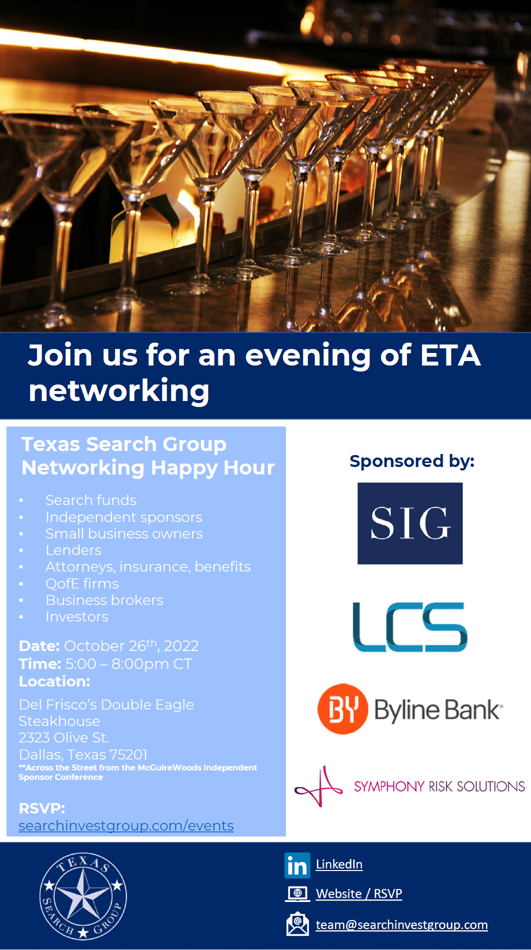 Eta Happy Hour Following Mcguirewoods Independent Sponsor Conference